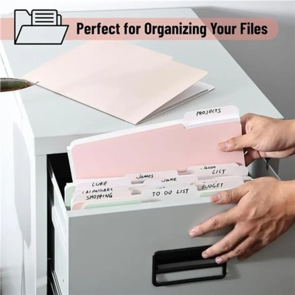 File Folders, 18 Pack, Multicolor 1/3-Cut Tab Letter Size, Durable Paper Folders